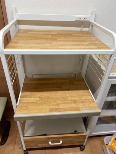 キッチンラックレンジ台(2口コンセント付)