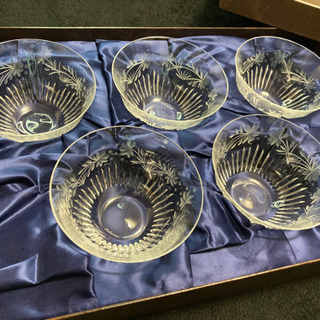 【値下げ】高級ボヘミアグラス5個セット　未使用