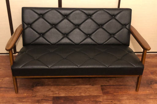 カリモク　ソファ　ブラック　2人掛け