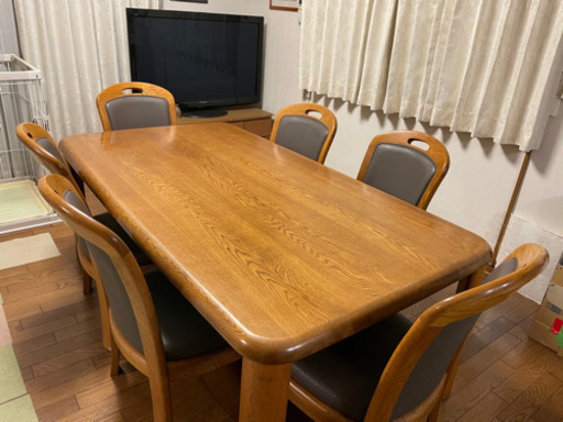 大家族用　浜本工芸のダイニング6人セット