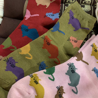 猫の靴下６足セットの画像