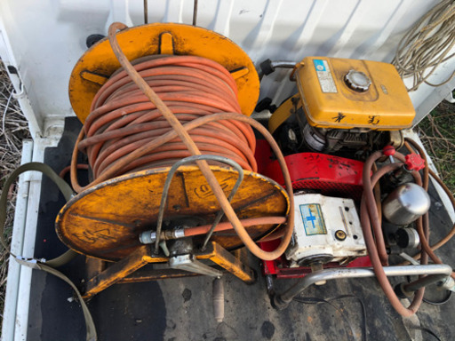 中古 実動 動力噴霧器 噴霧機 散布機　ホースセット、エンジン動噴　ARS-351　トーカイ工業
