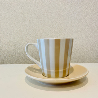 北欧 ボーダー柄ティーカップ コーヒーカップ ペアセットの画像