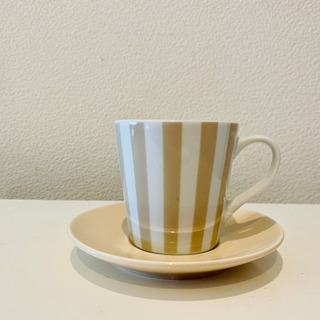 北欧 ボーダー柄ティーカップ コーヒーカップ ペアセットの画像