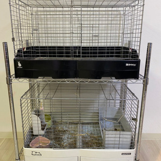 うさぎ 小動物 ケージ サークル スチールラックの画像