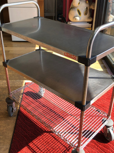 ステンレス　ワゴン　3段　キャスター　ストッパー　運搬　便利　在庫限り