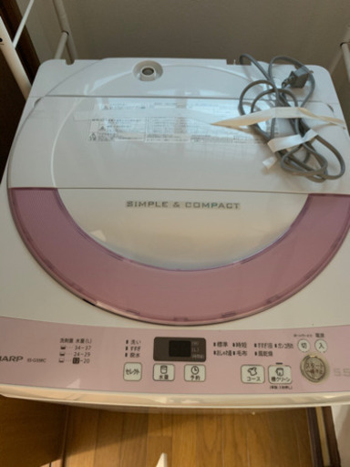 SHARP 2016年製 洗濯機5.5kg 5000円