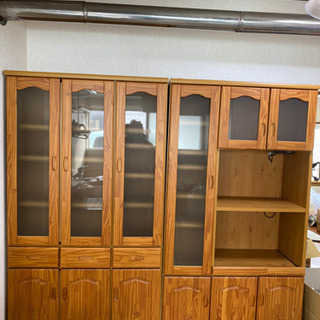 あげます 食器棚 木製 2点セットの画像