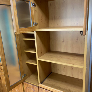 あげます 食器棚 木製 2点セットの画像