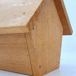 K.【商談中A】レトロ 木箱 小鳥の巣箱　お庭のインテリアに♪　色を塗ってもかわいいです。の画像