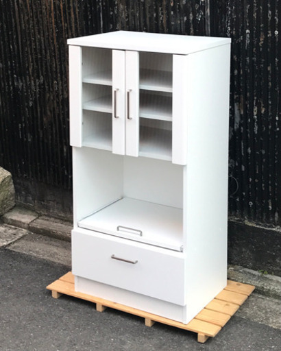 小型食器棚　ホワイト②
