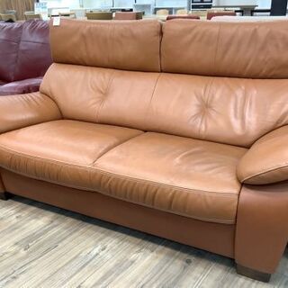 カリモクの2人掛けレザーソファー!!ZT73!!【トレファク愛知蟹江店】