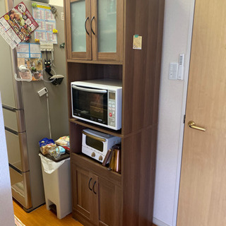 食器棚　ウォルナット　隙間収納　キッチン収納の画像