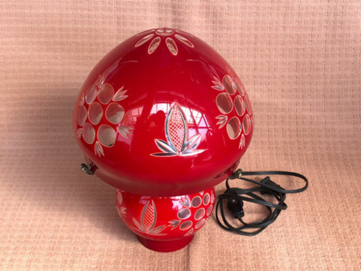 アンティークガラスランプ＆陶器ランプセット