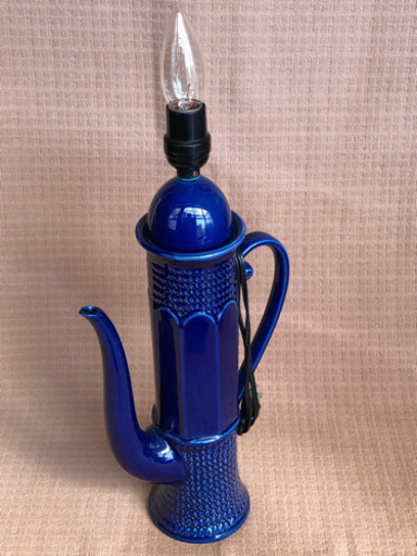 アンティークガラスランプ＆陶器ランプセット