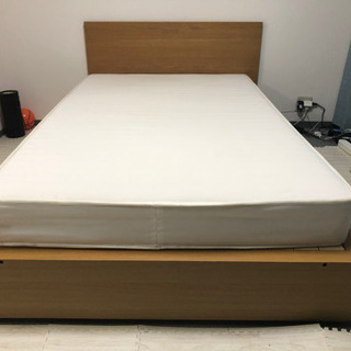 無印 脚付きマットレス セミダブル ベッド 脚付マットレス・高密度ポケットコイル・シングル（スチールメッシュ