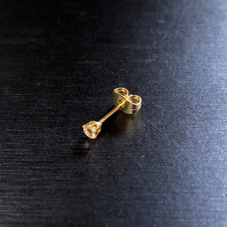 片耳スタッドピアス シトリン 3mm サージカルステンレス316...