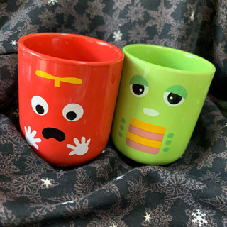 ムックとガチャピンのペア湯のみ