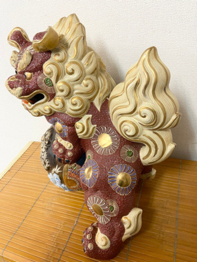 中古 九谷焼　獅子　狛犬　置物
