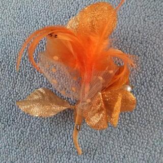 値下げ羽飾りコサージュの画像