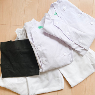 ホワイト コック服 6枚まとめてセットの画像