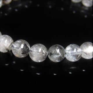 限定値下げ　イチオシ 現品一点物 プラチナルチル ブレスレット 白金水晶 数珠 ７－８ミリ ＧＰｒ３の画像
