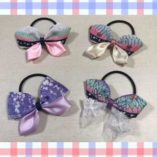 和柄リボン　ヘアゴム