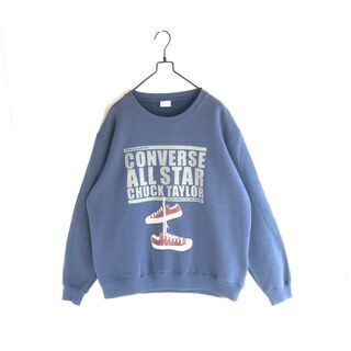 古着 ビックプリントスウェット コンバース 青系 LLの画像