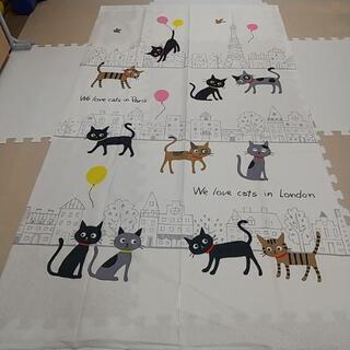 猫柄カーテン 暖簾 横幅85cm 縦幅150cm 1枚