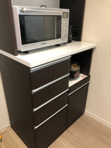 キッチンボード　こげ茶色　ニトリ
