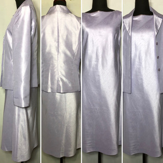 ■セットアップスーツ■ジャケット＆ワンピース■９AR■薄いラベンダー色の画像
