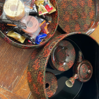 津軽塗り お茶セットの画像
