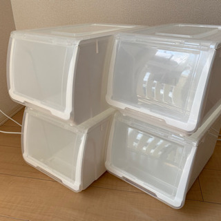 収納ケース Nフラッテ ふた付き(クリア)4つセット 1つからでもOK