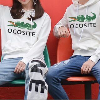 ユニセックススウェットパーカー★オコシテ★XLサイズ　白の画像