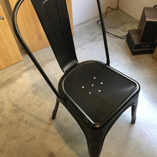 スチールチェア黒20脚ビンテージ加工
