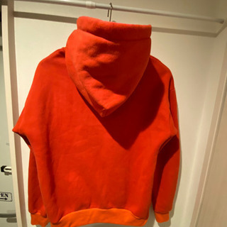 オレンジパーカー裏起毛Lの画像