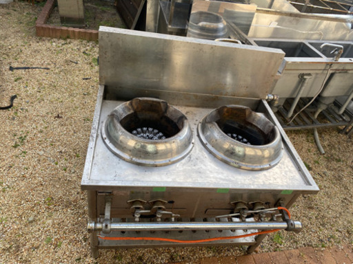 タニコー　業務用　中華レンジ　2口コンロ