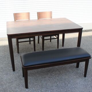 T365) 大川家具 マルタ ダイニングセット テーブル1300 ベンチ チェア2脚 ナチュラル センターテーブル リビングテーブル 家具 木製