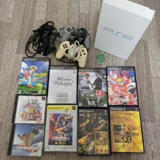 プレイステーション2ホワイト（レア）・メモリーカードとソフトセット
