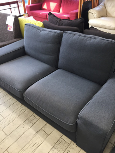 2/25  2Pソファ ブルー グレー  安い しっかりしたソファ