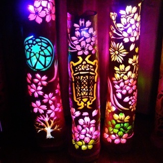 竹灯り 彩シリーズ 〜蓮生誕〜 竹灯籠 太孟宗竹