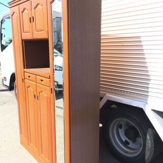 ■4472■大容量下駄箱 シューズボックス 靴箱 玄関収納 ミラー付き 鏡 姿見の画像