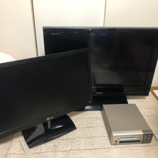 【ジャンク】26型液晶テレビ、24型液晶ディスプレイ、MDデッキ