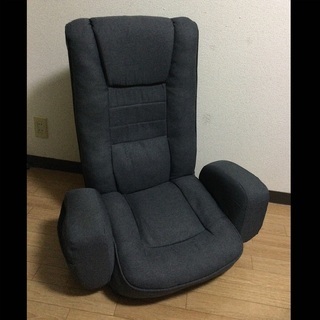 1pソファ　レバー付き　グレー