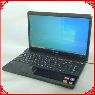 送料無料 1台限定 ノートパソコン 中古動作良品 15.5型 SONY VPCEE47FJ AMD 4GB 640GB 無線 カメラ Windows10 テンキー付 LibreOffice