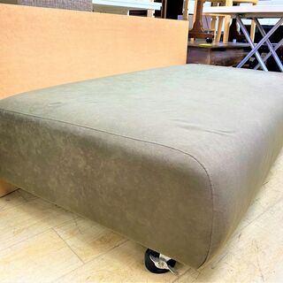 ソファ グリーン×ナチュラル 木製フレーム キャスター付★買取帝国 朝霞店の画像