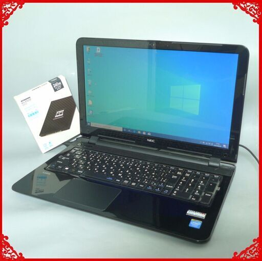 送料無料 新品SSD240GB ブラック ノートパソコン 中古良品 15.6型 NEC LS150TSB Celeron 2957U 4GB DVDマルチ 無線 カメラ Win10 office