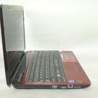送料無料 HDD750GB 1台限定 ノートパソコン 中古動作良品 15.6型 Toshiba T350/34AR Pentium 4GB DVDRW 無線 Windows10 Office レッドの画像