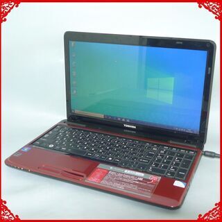 送料無料 HDD750GB 1台限定 ノートパソコン 中古動作良品 15.6型 Toshiba T350/34AR Pentium 4GB DVDRW 無線 Windows10 Office レッド