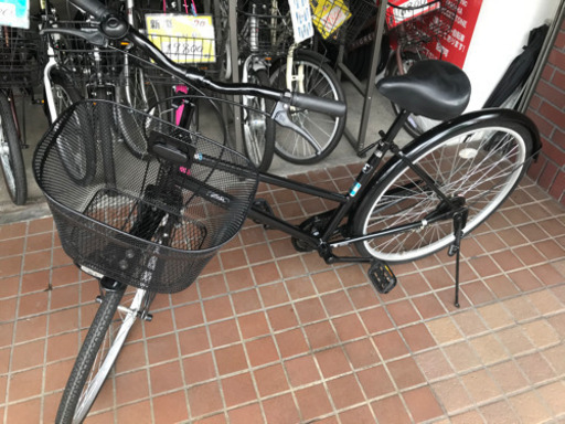 26インチ　軽快車　ledライト付き　ブラック